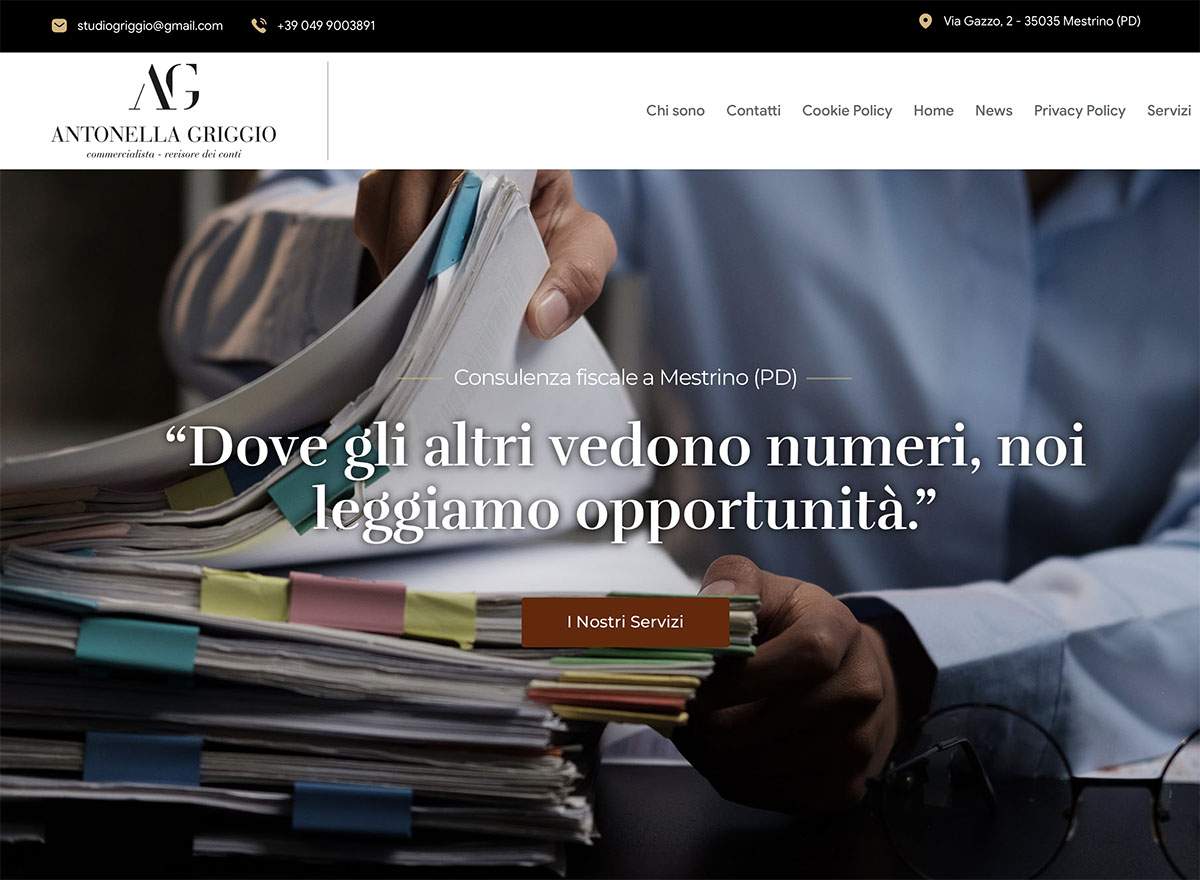 Il nuovo Sito "Studio Antonella Griggio" è online 1 Sito internet Antonella Griggio commercialista